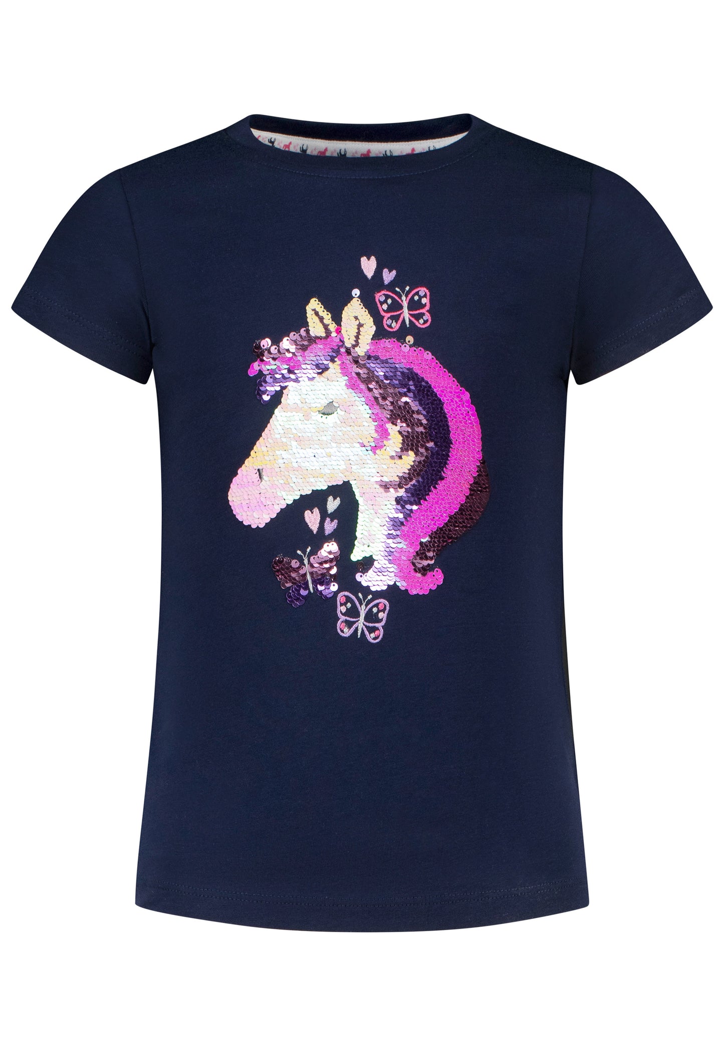 Salt and Pepper T-Shirt Pferdekopf Wendepailletten true navy - Musterteil