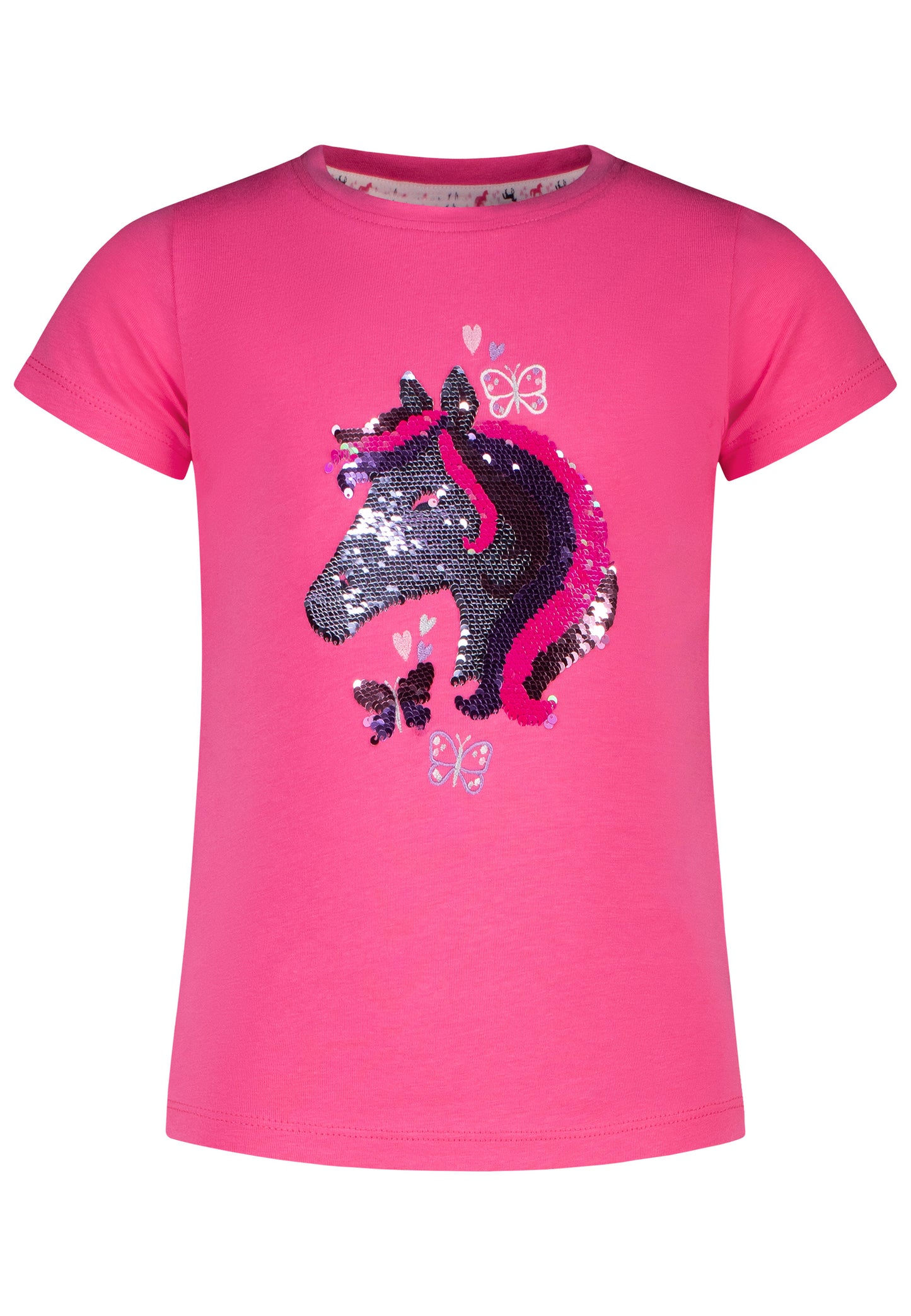 Salt and Pepper T-Shirt Pferdekopf Wendepailletten shocking pink - Musterteil