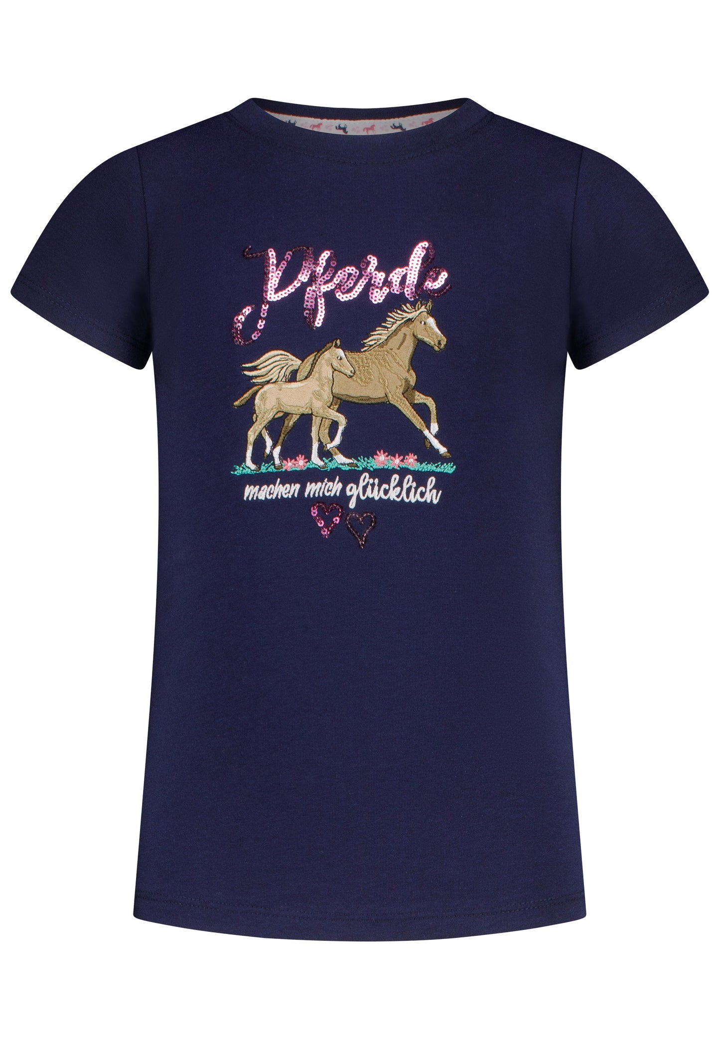 Salt and Pepper T-Shirt Pferde machen glücklich true navy - Musterteil