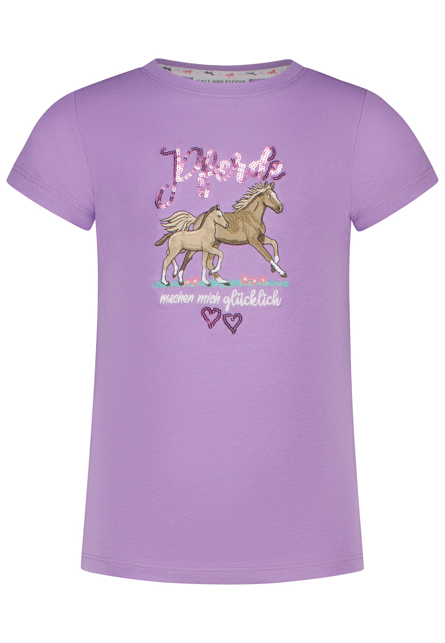 Salt and Pepper T-Shirt Pferde machen glücklich tulip violet - Musterteil
