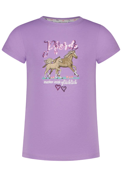 Salt and Pepper T-Shirt Pferde machen glücklich tulip violet - Musterteil