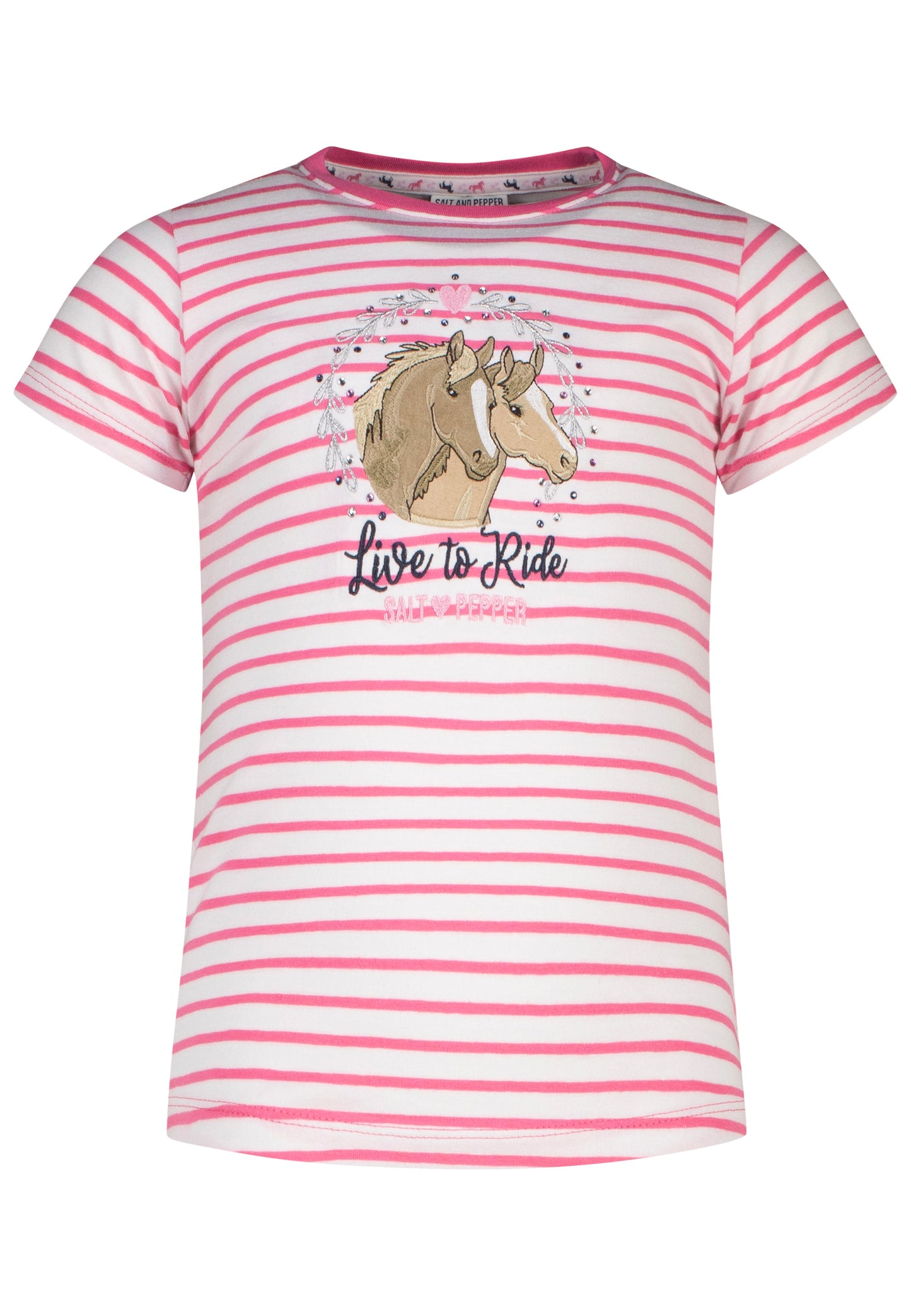 Salt and Pepper T-Shirt Pferde Streifen shocking pink - Musterteil 26