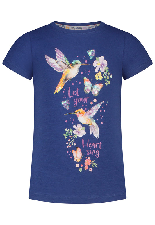 Salt and Pepper T-Shirt Vogel Kolibri ink blue