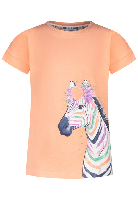 Salt and Pepper T-Shirt Zebra peach parfait