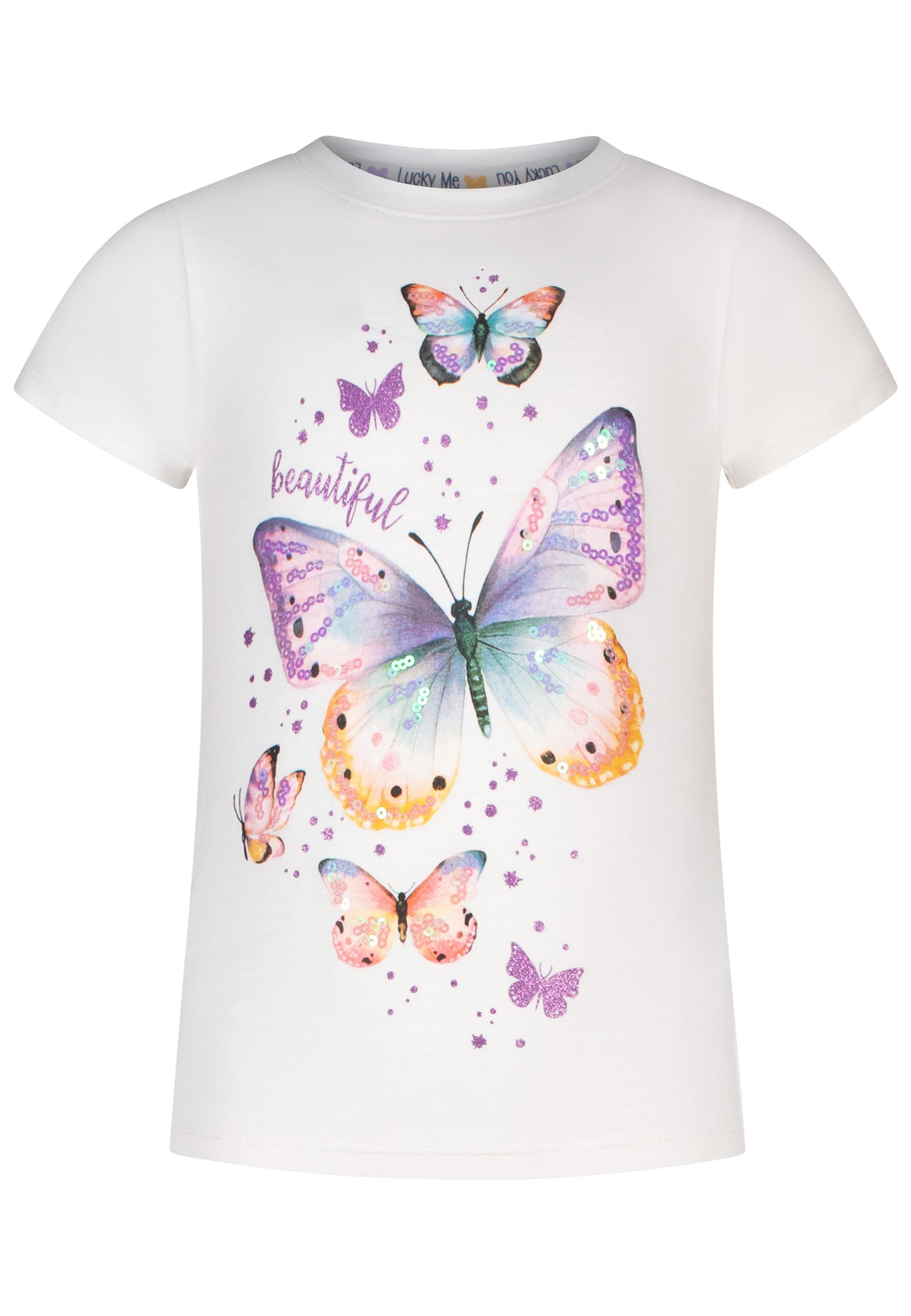 Salt and Pepper T-Shirt Schmetterling weiß