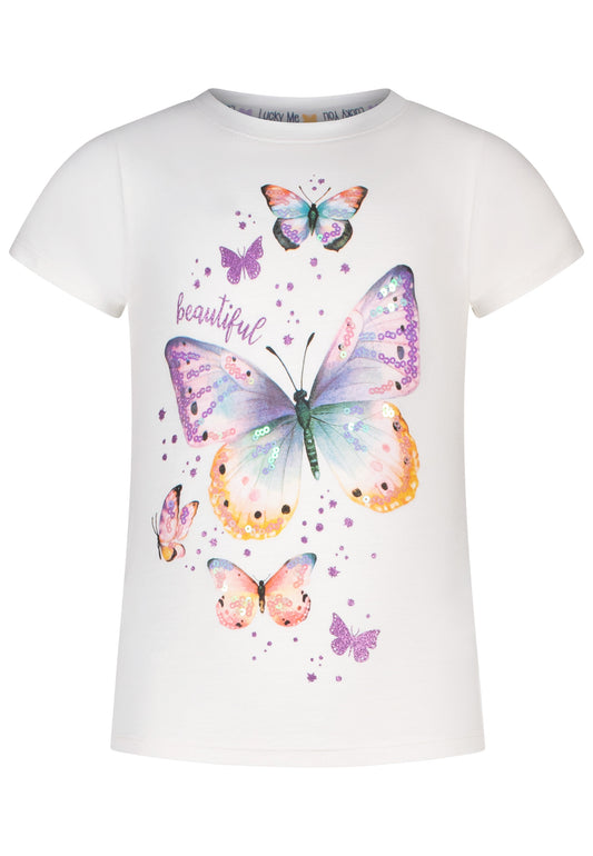 Salt and Pepper T-Shirt Schmetterling weiß