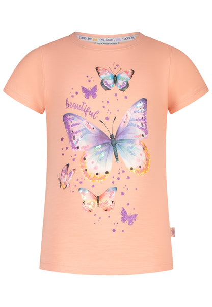 Salt and Pepper T-Shirt Schmetterling peach parfait