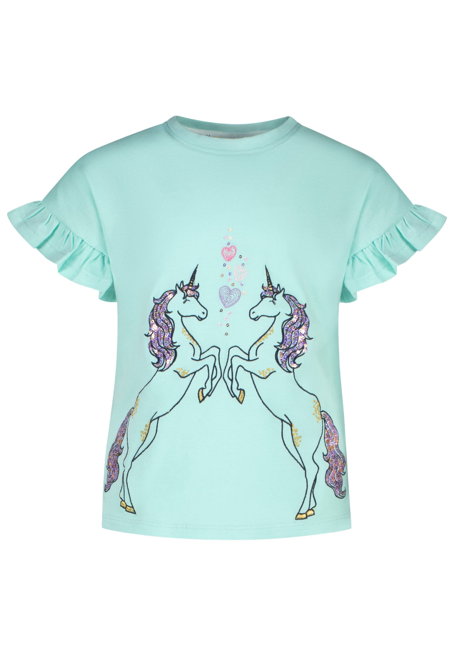 Salt and Pepper T-Shirt 2 Einhörner opal green - Musterteil