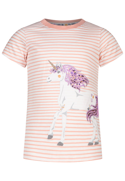 Salt and Pepper T-Shirt Einhorn Streifen peach parfait - Musterteil 26