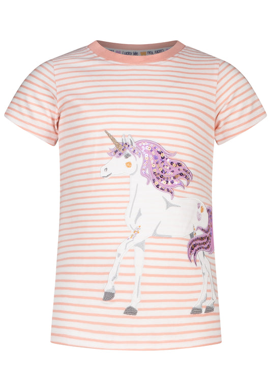 Salt and Pepper T-Shirt Einhorn Streifen peach parfait - Musterteil 26