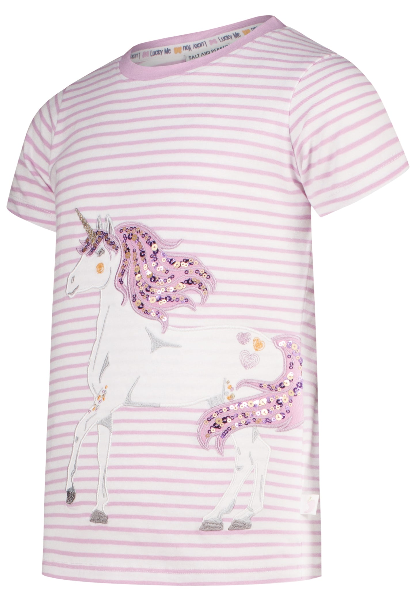 Salt and Pepper T-Shirt Einhorn Streifen bright orchid - Musterteil