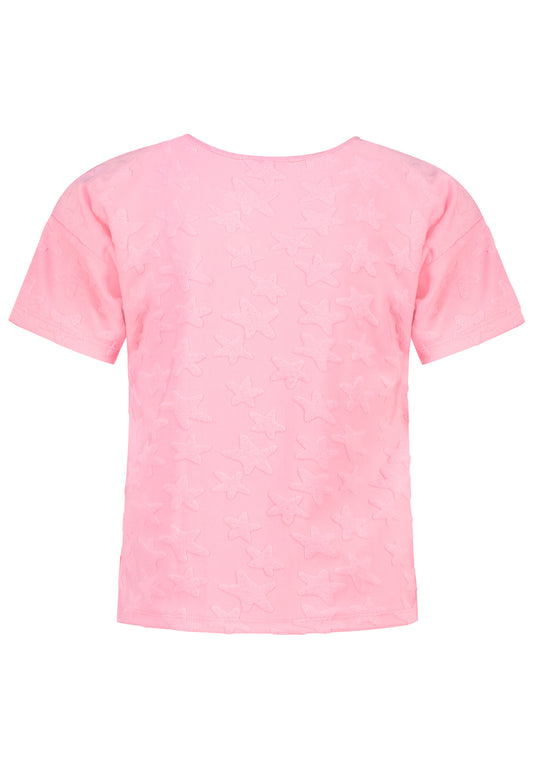 Salt and Pepper T-Shirt Sterne Frottee flamingo pink - Musterteil