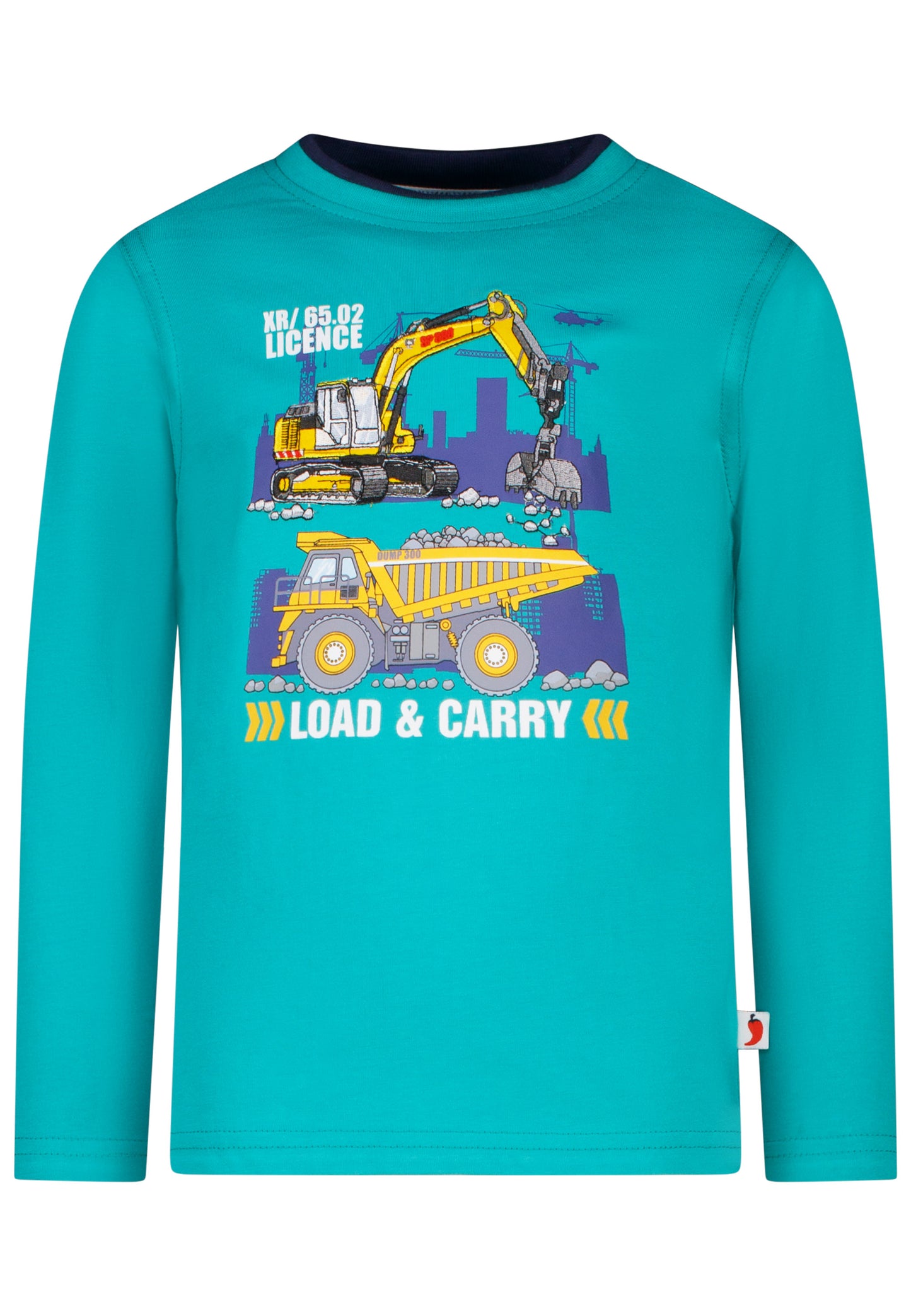 Salt and Pepper Shirt Baustelle Schaufelbagger golf green - Musterteil