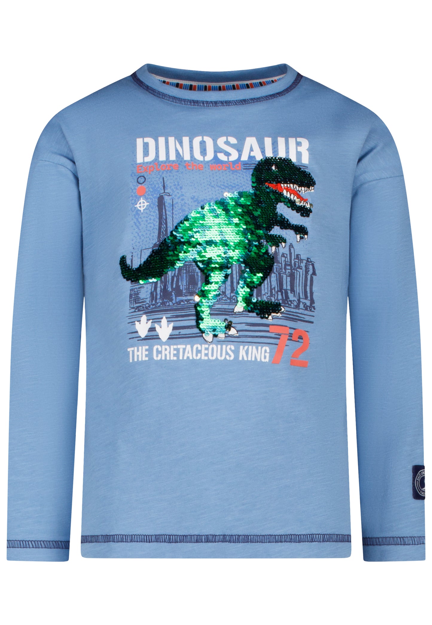 Salt and Pepper Shirt Dino Wendepailletten skyway blue - Mustereil