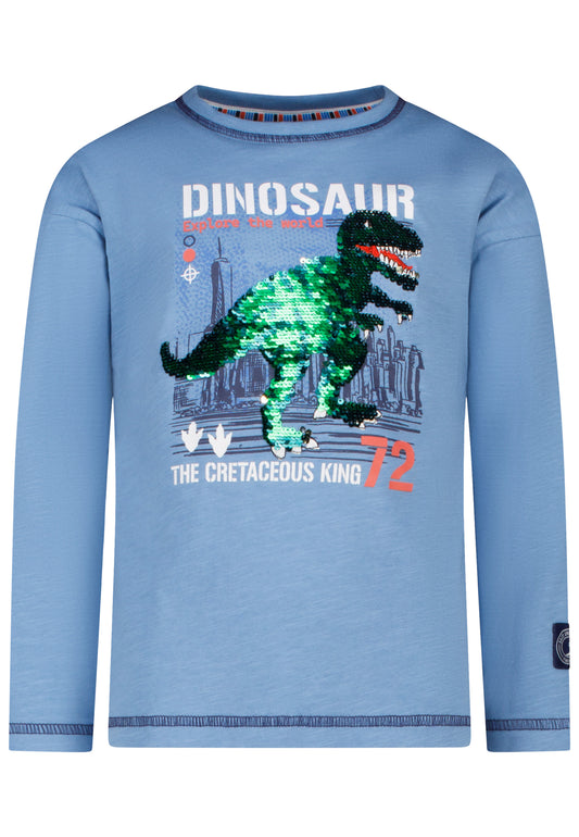 Salt and Pepper Shirt Dino Wendepailletten skyway blue - Mustereil