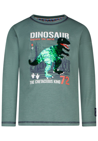 Salt and Pepper Shirt Dino Wendepailletten sage green