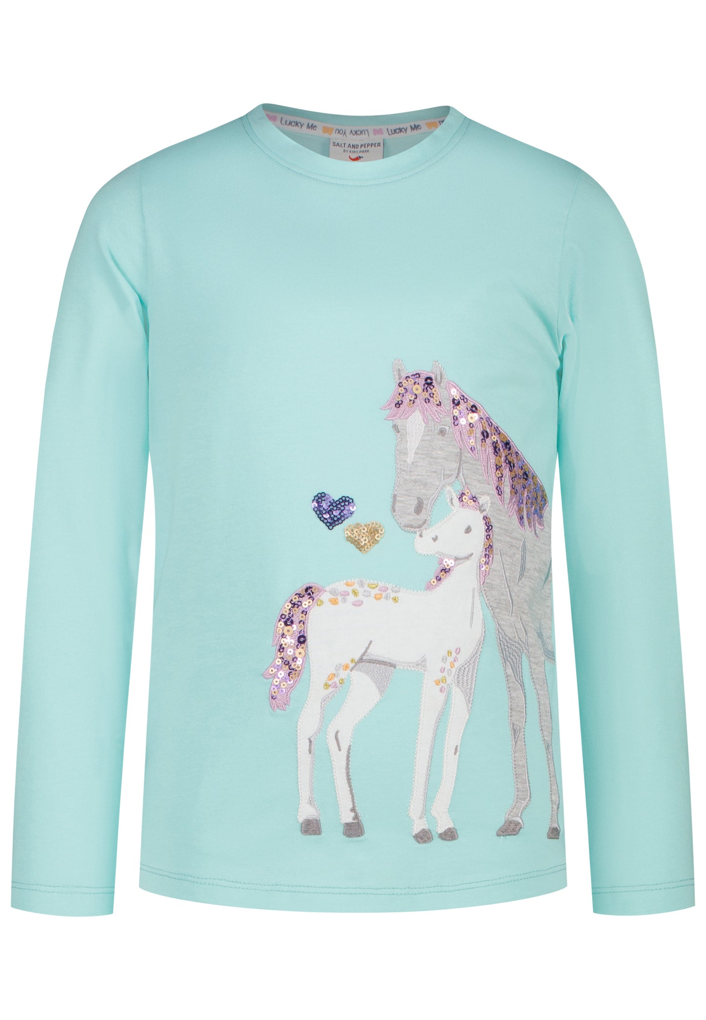 Salt and Pepper Shirt Pferd / Fohlen opal green - Musterteil