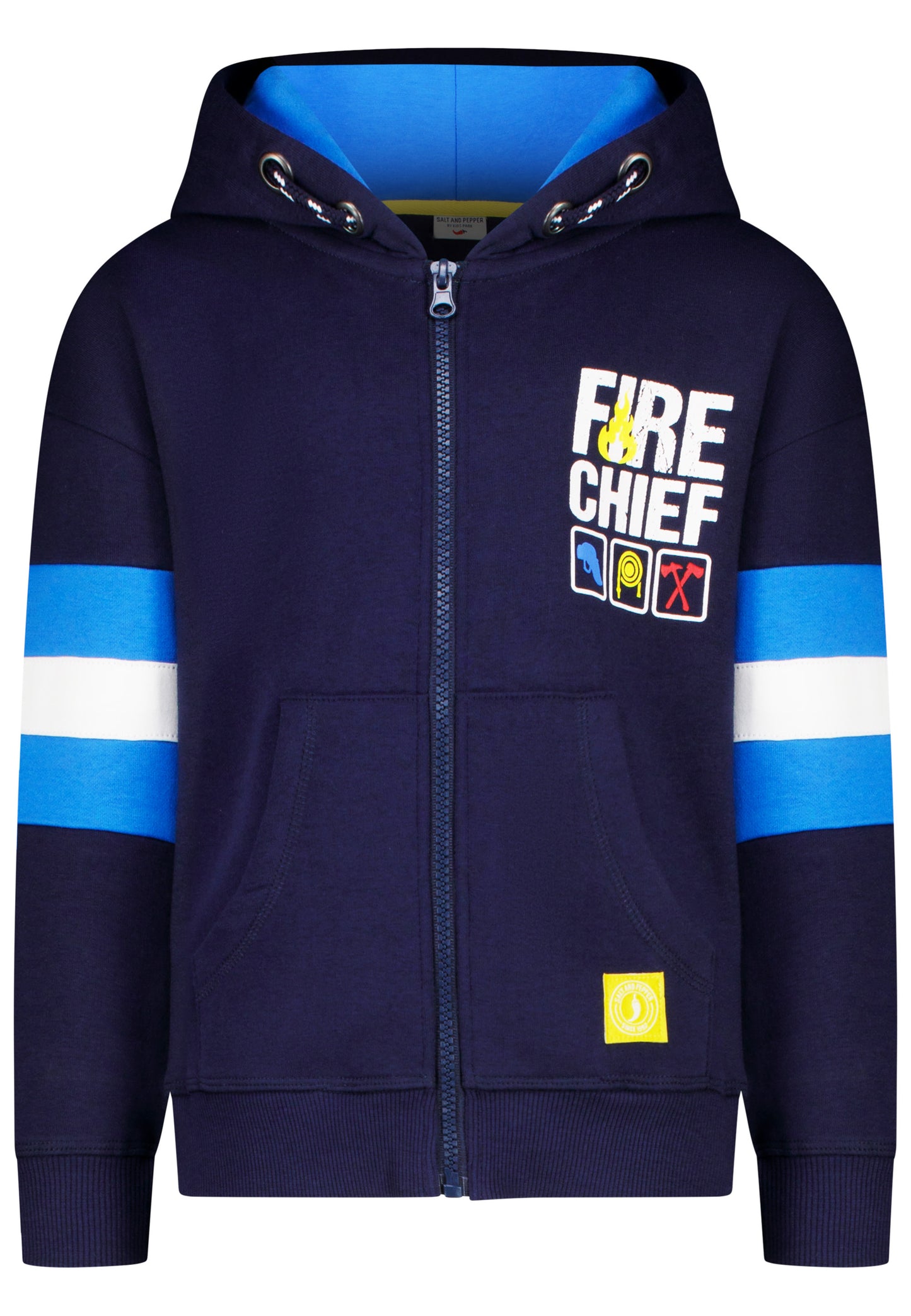 Salt and Pepper Sweatjacke Feuerwehr Rückenprint true navy - Musterteil