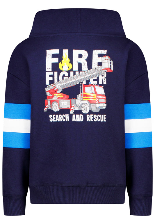 Salt and Pepper Sweatjacke Feuerwehr Rückenprint true navy - Musterteil