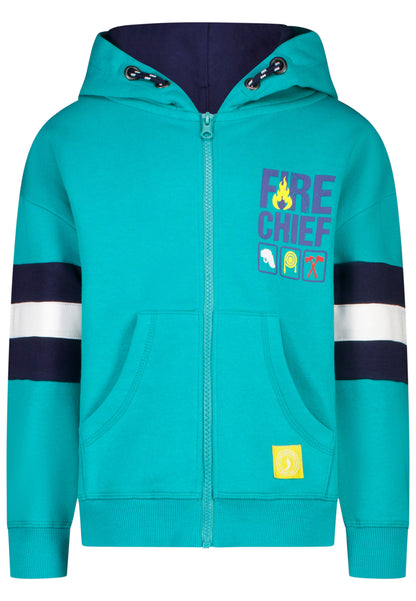 Salt and Pepper Sweatjacke Feuerwehr Rückenprint golf green - Musterteil