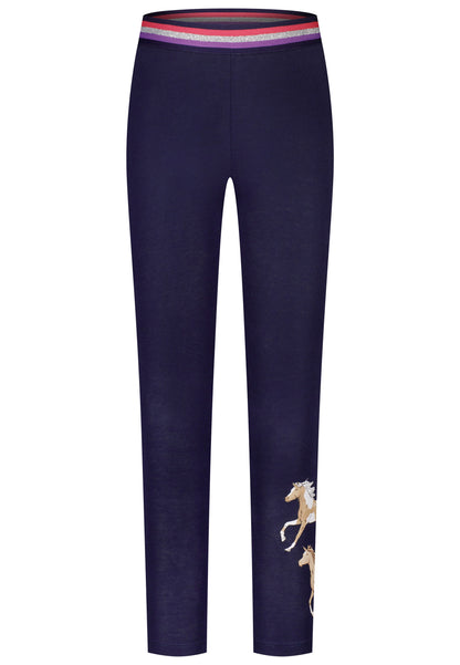 Salt and Pepper Legging Pferde Glitzerbund true navy - Musterteil
