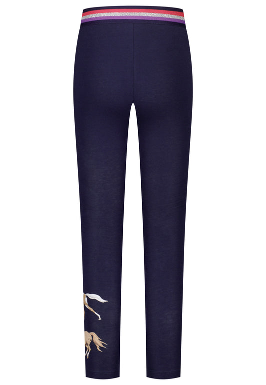 Salt and Pepper Legging Pferde Glitzerbund true navy - Musterteil