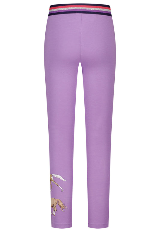 Salt and Pepper Legging Pferde Glitzerbund tulip violet - Musterteil