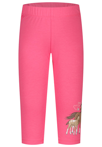 Salt and Pepper Caprilegging Pferde shocking pink - Musterteil