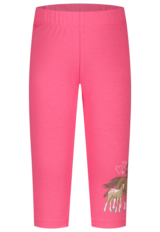Salt and Pepper Caprilegging Pferde shocking pink - Musterteil