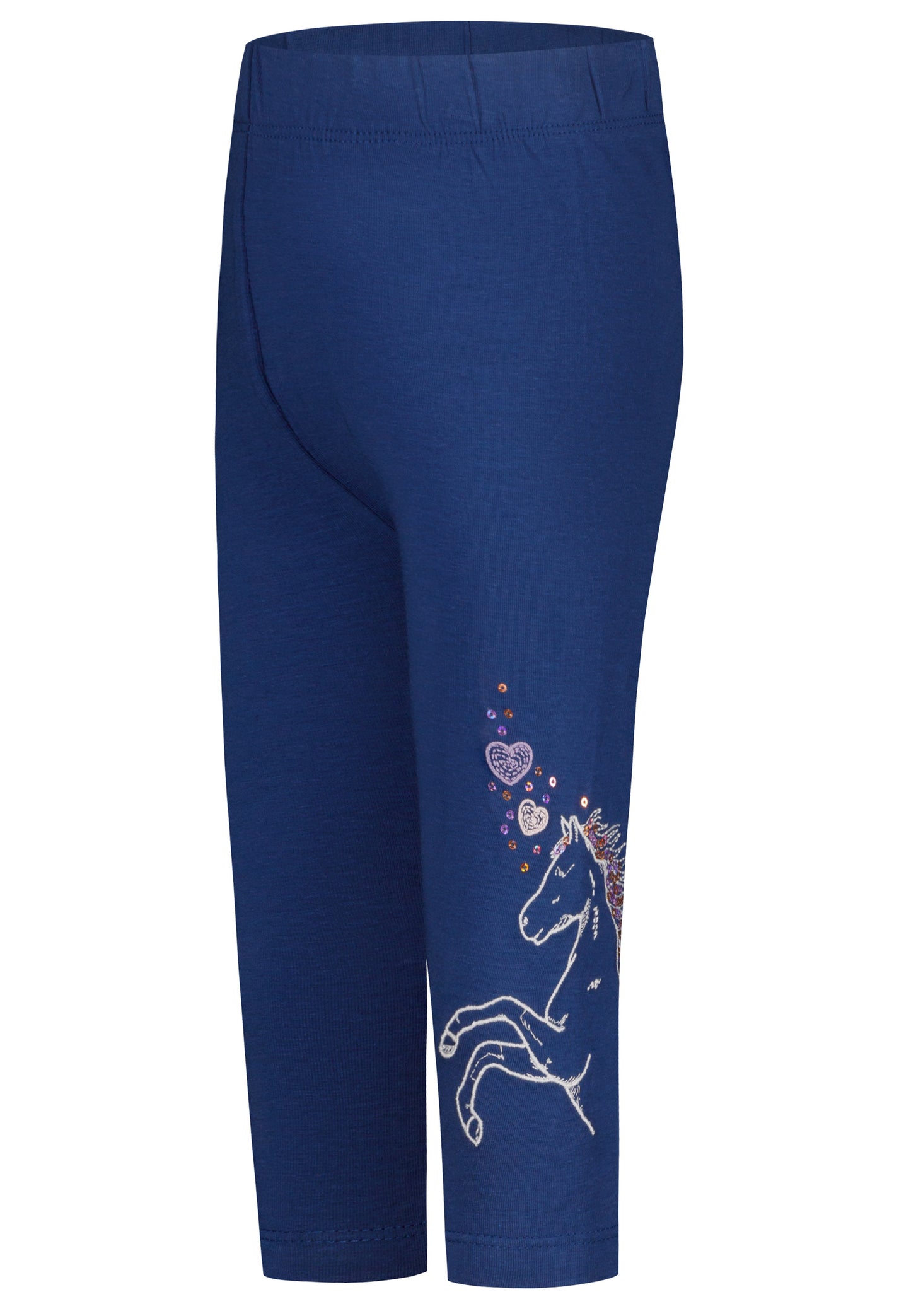 Salt and Pepper Caprilegging Pferd Stickerei indigo - Musterteil