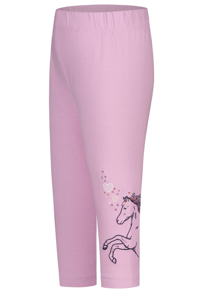 Salt and Pepper Caprilegging Pferd Stickerei bright orchid - Musterteil