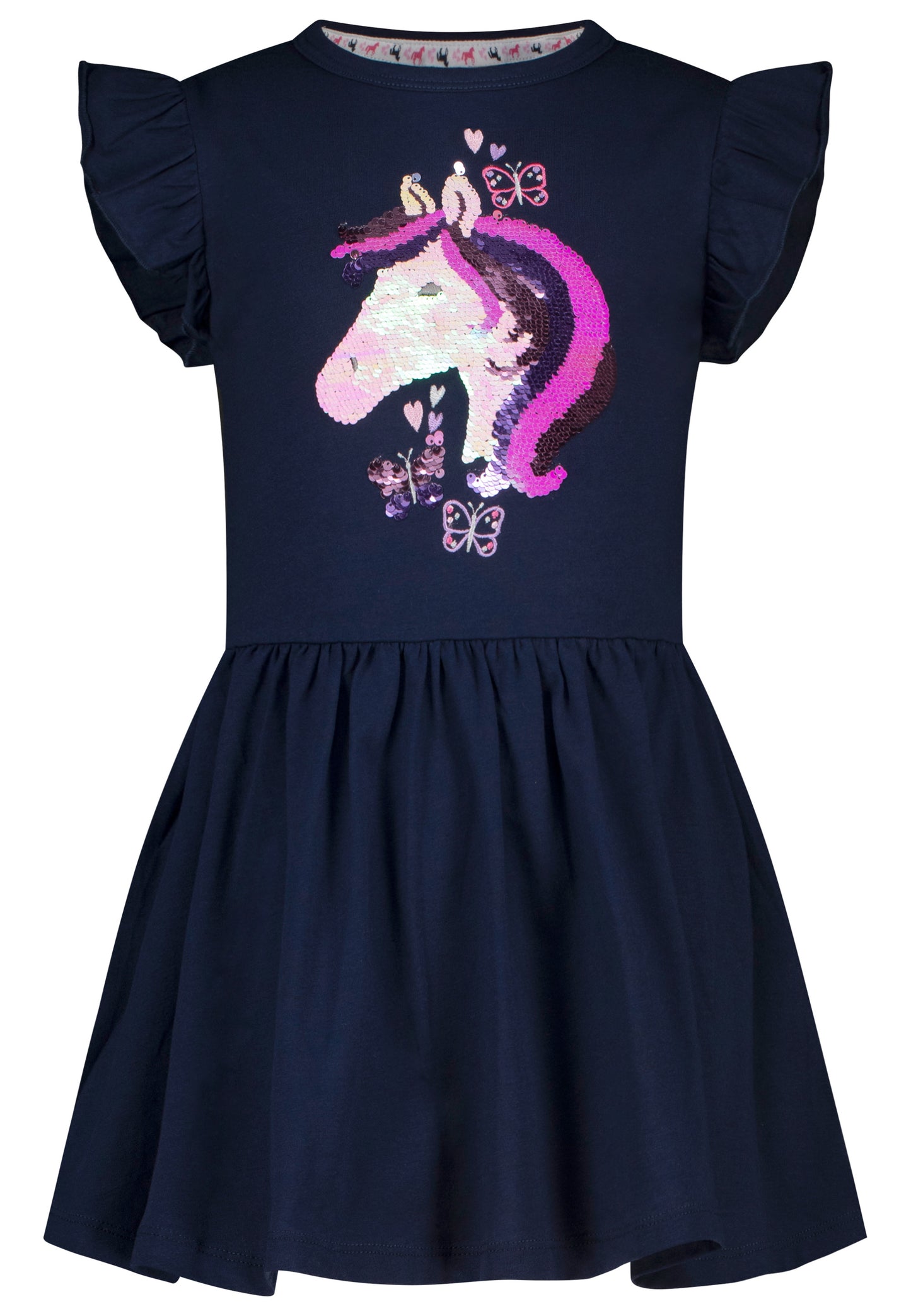 Salt and Pepper Shirtkleid Pferdkopf Wendepailletten true navy - Musterteil