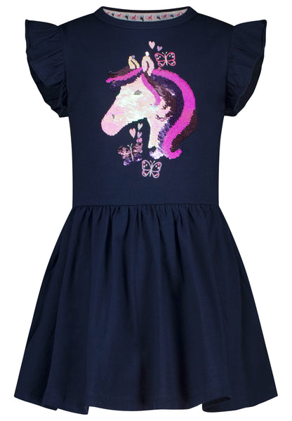 Salt and Pepper Shirtkleid Pferdkopf Wendepailletten true navy - Musterteil