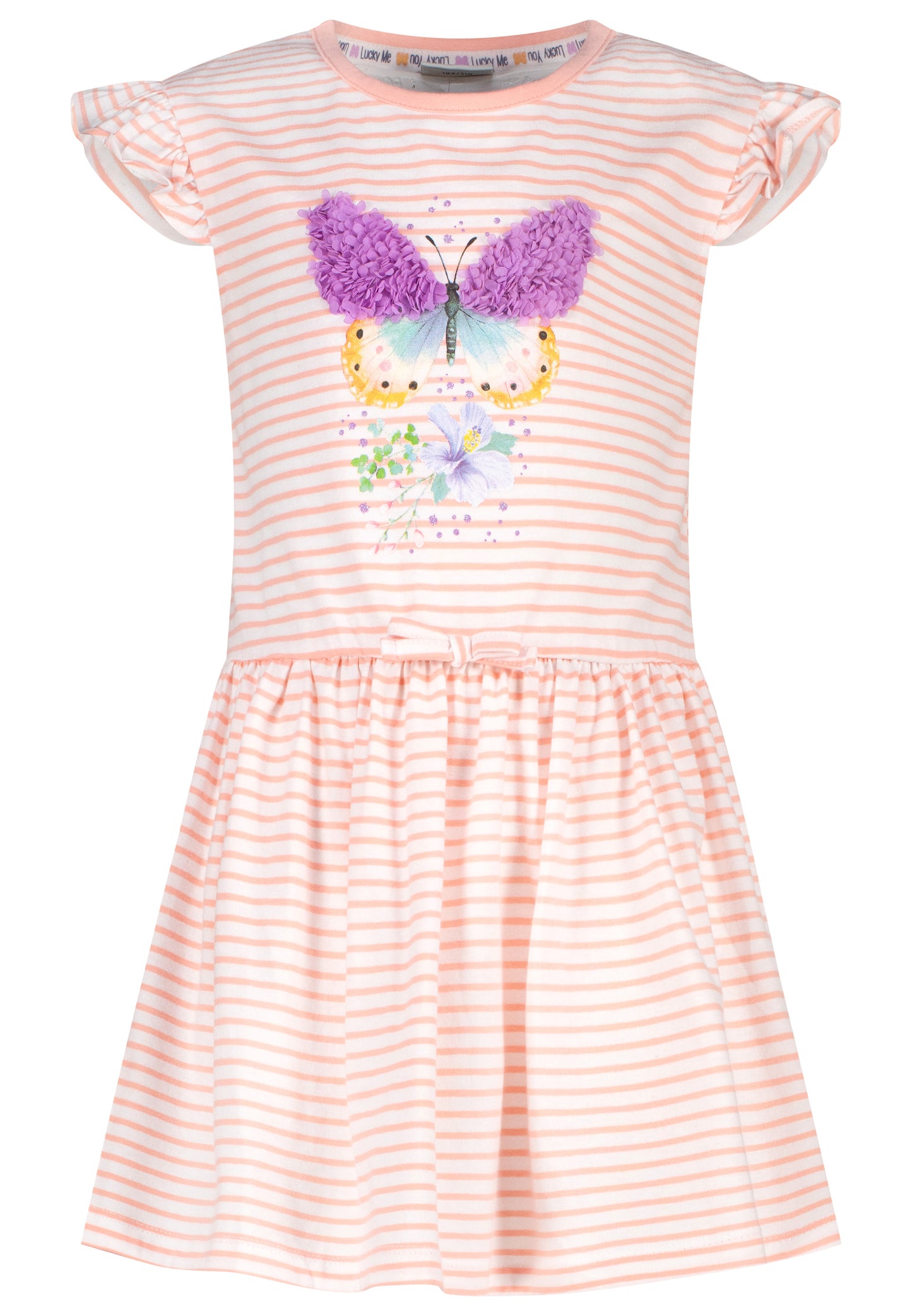 Salt and Pepper T-Shirtkleid Schmetterlinge peach parfait - Musterteil