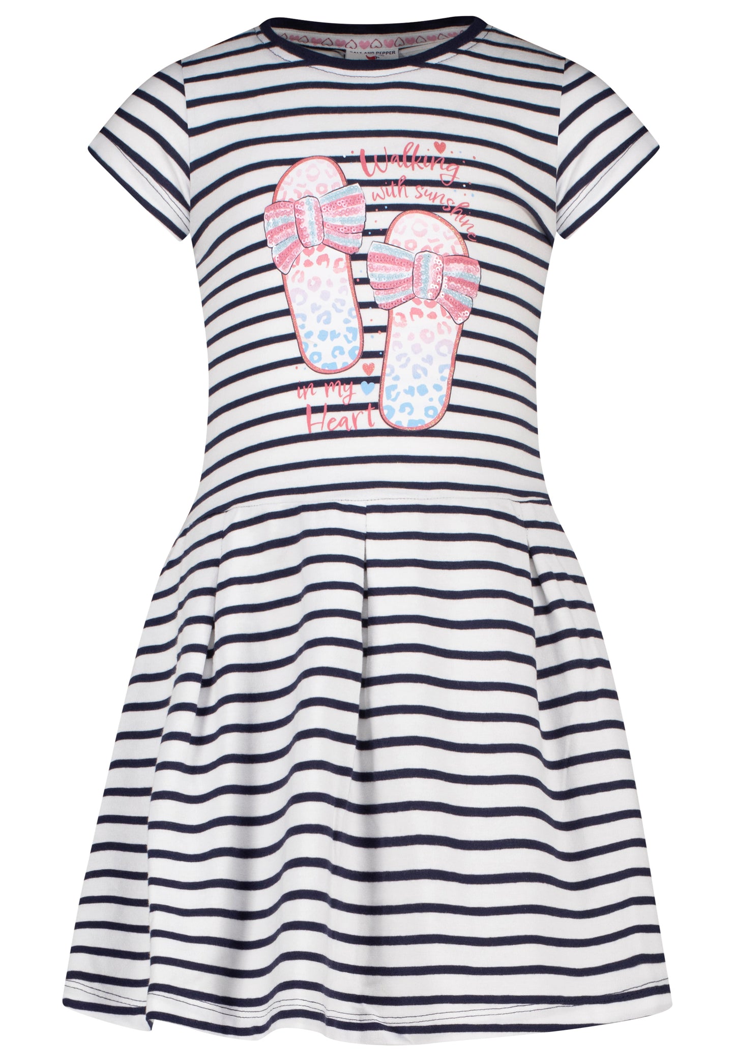 Salt and Pepper Shirtkleid Sandalen Ringel true navy - Musterteil