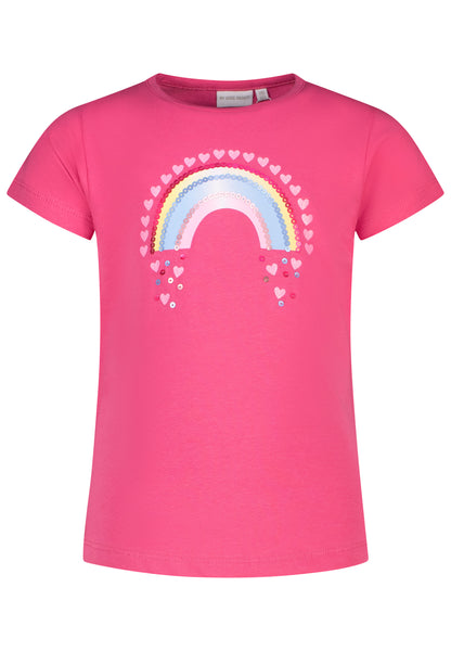 Salt and Pepper T-Shirt Regenbogen shocking pink