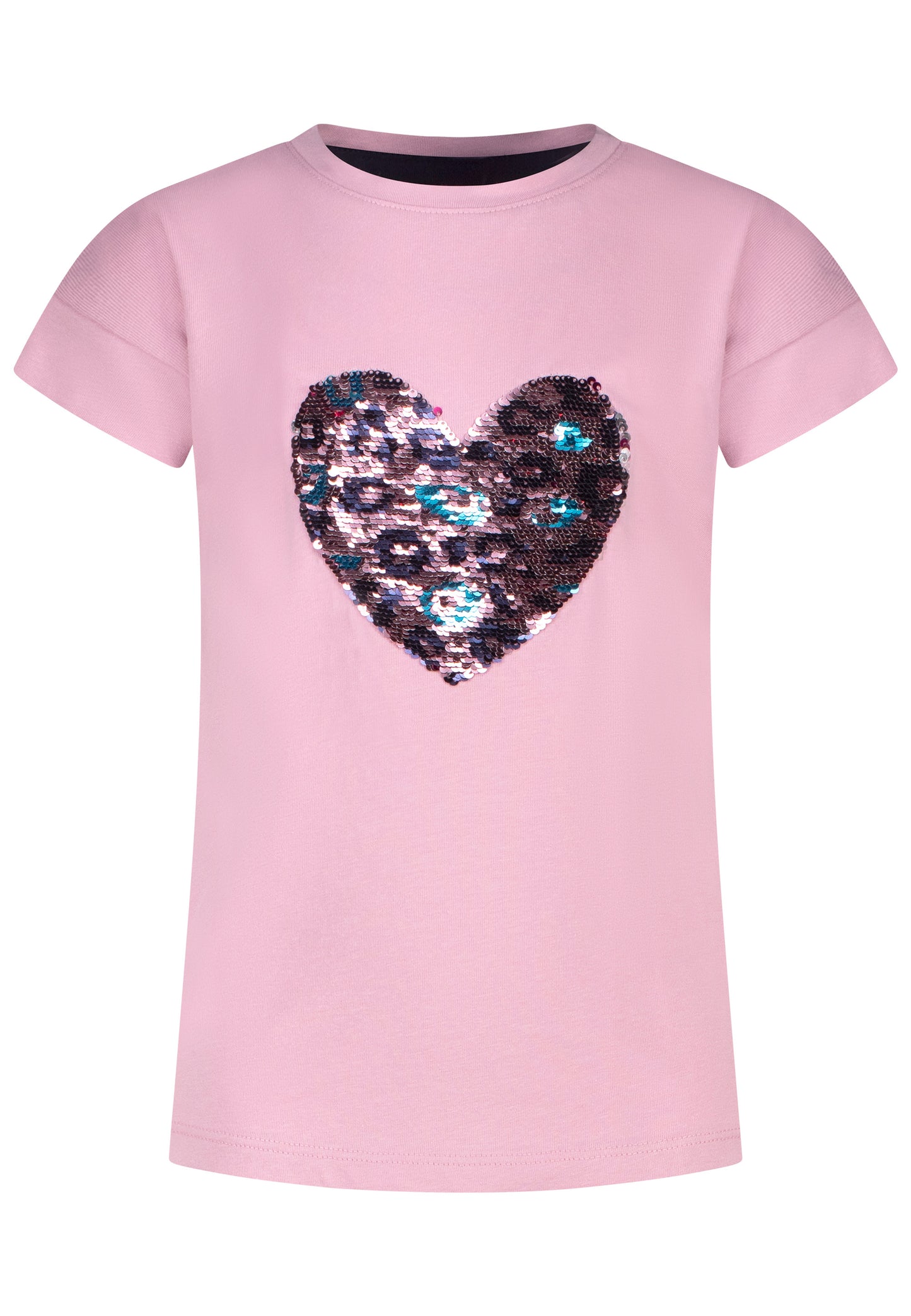 Salt and Pepper T-Shirt Herz Wendepailletten misty mauve