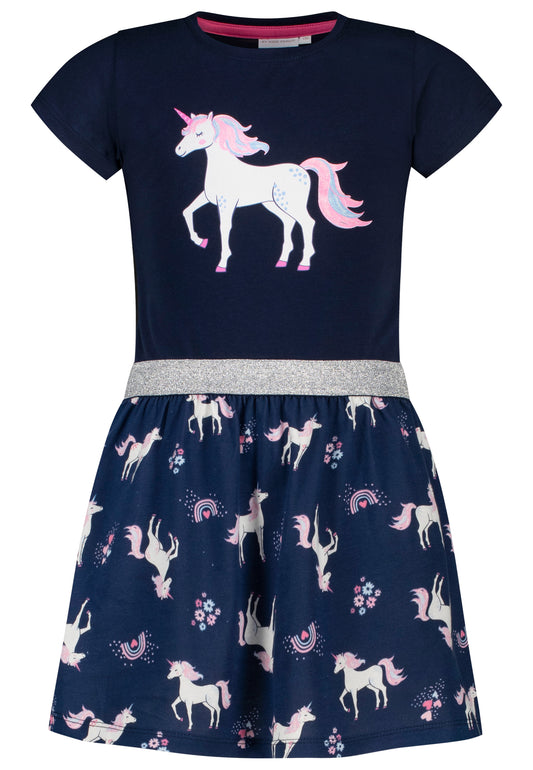 Topo Kleid Einhorn true navy - Musterteil