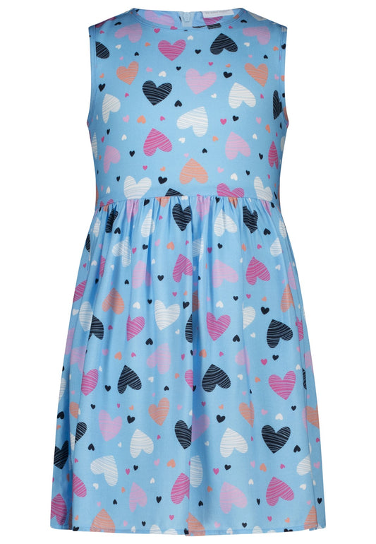 Salt and Pepper Shirtkleid Herzen allover blue topas - Musterteil