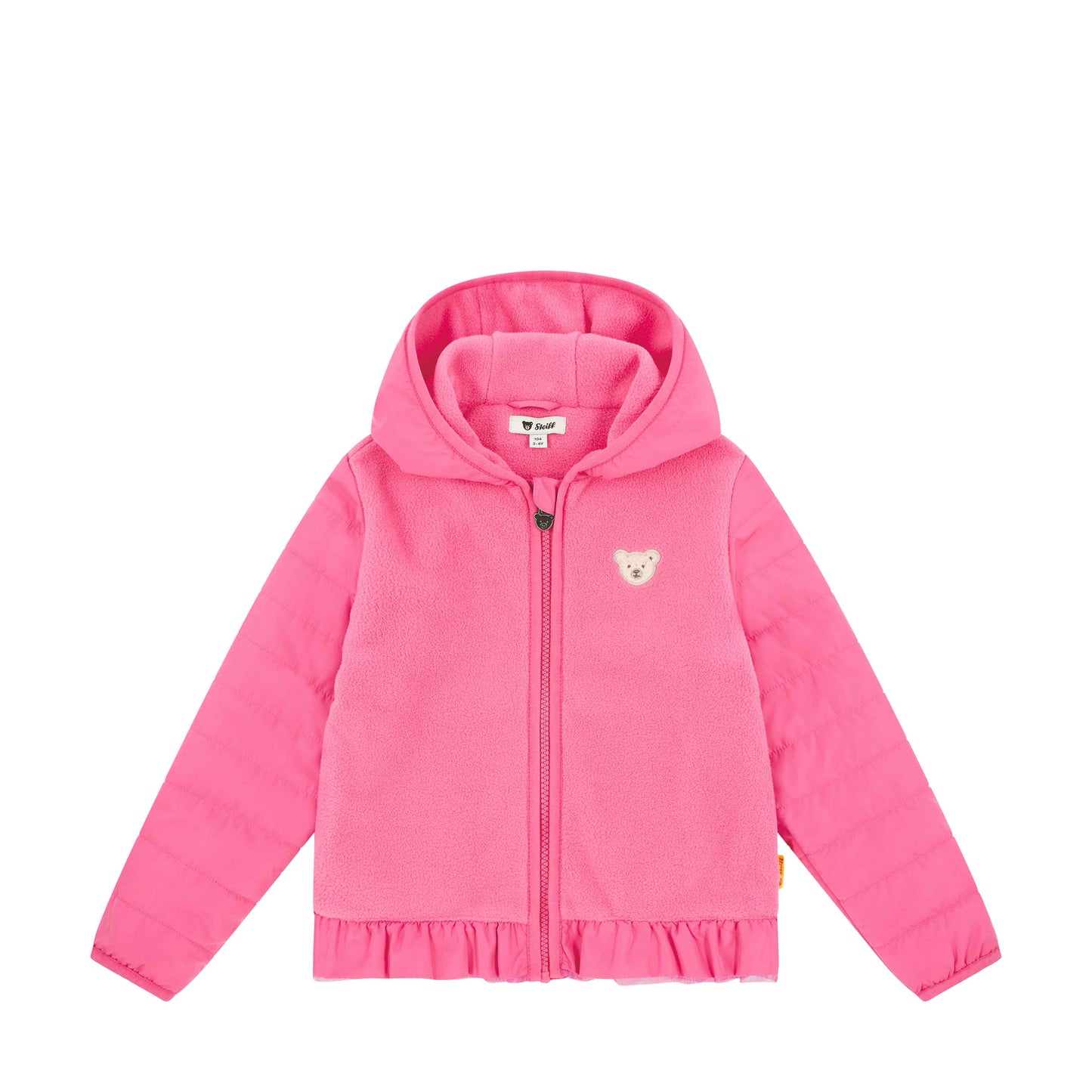 Steiff Fleecejacke Teddykopf Rüschen hot pink