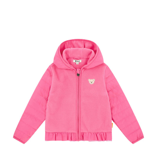 Steiff Fleecejacke Teddykopf Rüschen hot pink