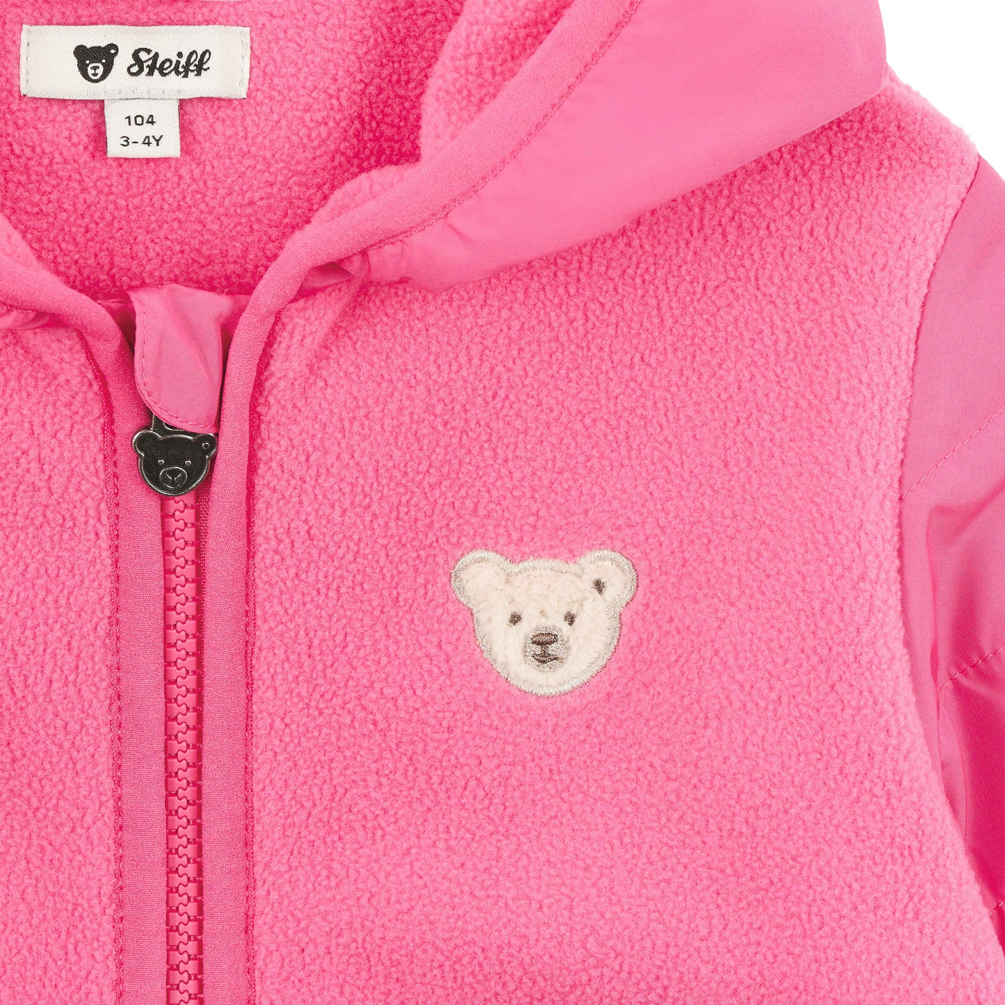 Steiff Fleecejacke Teddykopf Rüschen hot pink