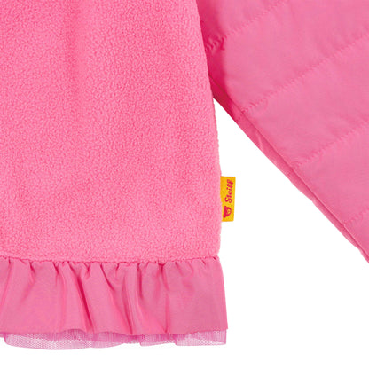 Steiff Fleecejacke Teddykopf Rüschen hot pink