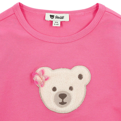 Steiff Shirt Teddykopf Tüllblume hot pink