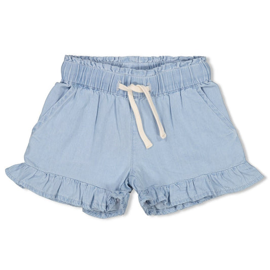 JUBEL BASIC Jeansshorts Rüschen light blue denim