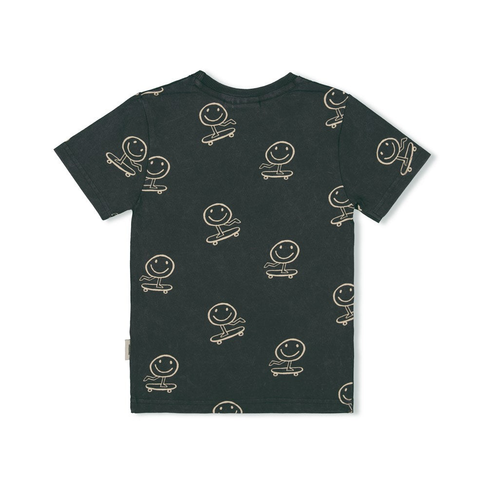 STURDY T-Shirt Checkmate Smiley anthrazit