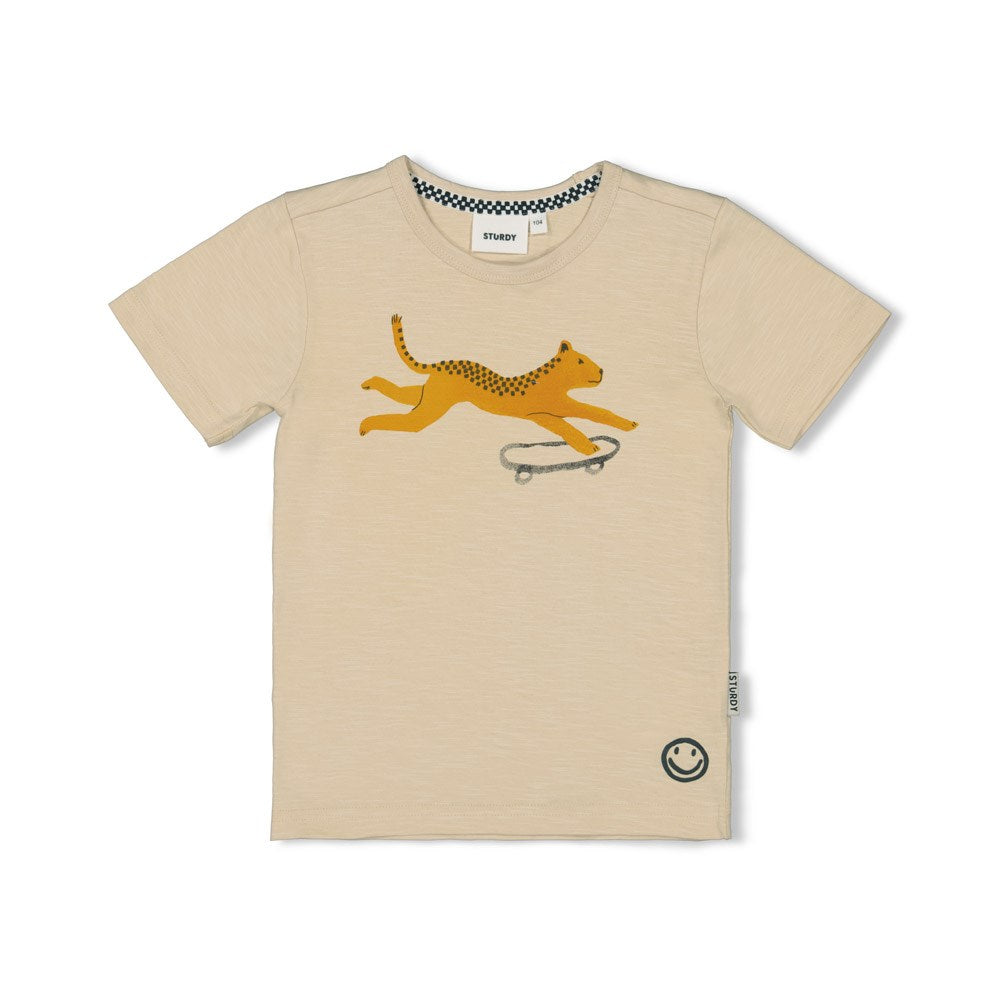 STURDY T-Shirt Checkmate Leopard sand