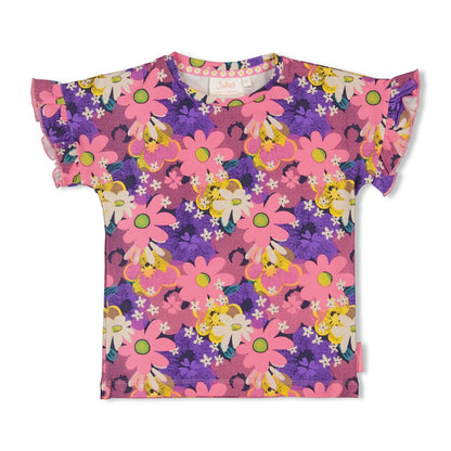 JUBEL T-Shirt Rolling into spring allover pink