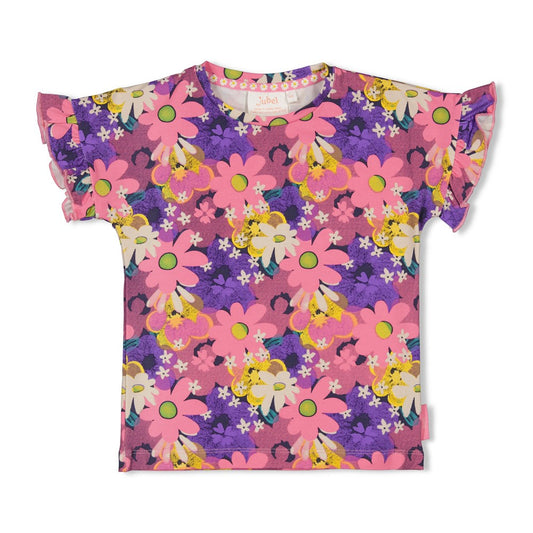 JUBEL T-Shirt Rolling into spring allover pink