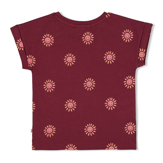 JUBEL T-Shirt Salsa Sunset allover bordeaux
